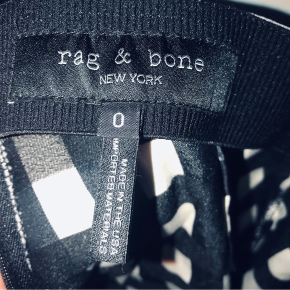 rag & bone NY Skinny Leg Glen Plaid Print Pants in Black and White size 0 - Picture 12 of 16